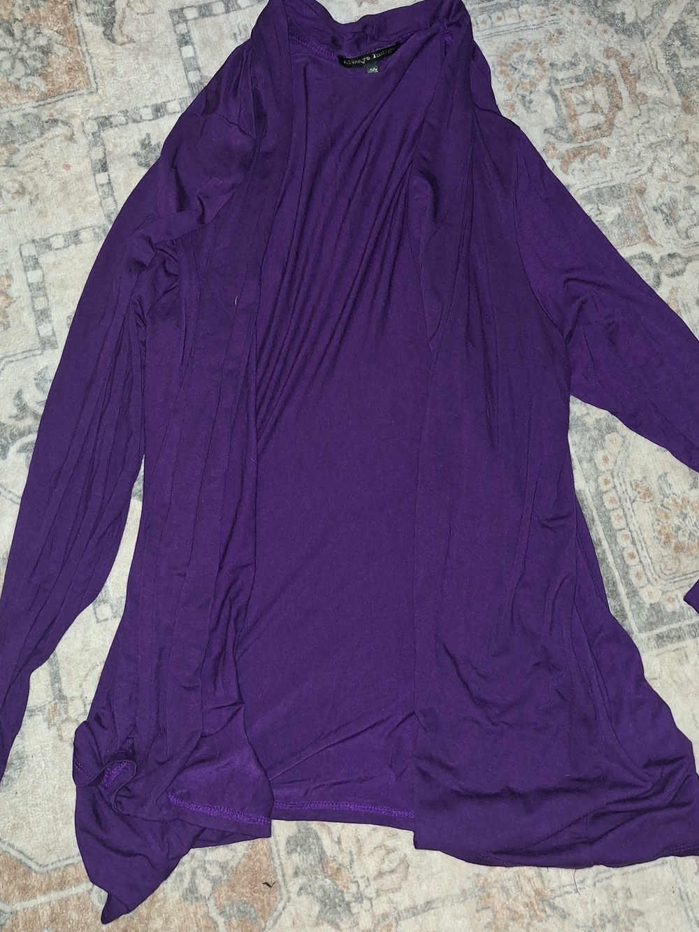Lightweight Open-Front Purple Cardigan - Always Indigo